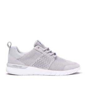 Supra Mens SCISSOR Low Top Shoes Lt.Grey/white | US-65974